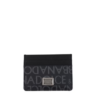 Dolce & Gabbana Dokumentenhalter Herren Leder Schwarz/Grau