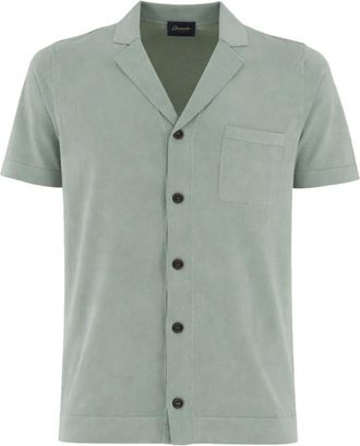 Drumohr Short Sleeve Shirts, male, Green, Size: XL D0Gf621N Short Sleeve Shirt