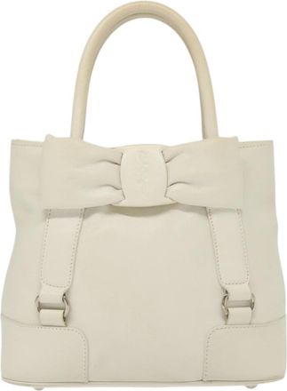 Ferragamo Vala Leather White Leather Bag (Pre-Owned)