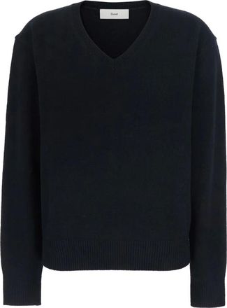 Dunst Jersey de cuello en V de Lana y Cachemira - Knitwear - Mujer - Negro - S