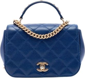 Chanel Pre-owned Carry Around Satchel - Dames - Vintage Handtas - Blauw - ONE Size - Leer - Vintage