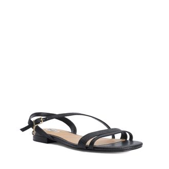 Dune London Womens Ladies Levon - Flat Leather Sandals - Black - Size UK 6