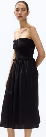 H&M Smocked-bodice Bandeau Dress in Black at Nordstrom, Size Xx-Large