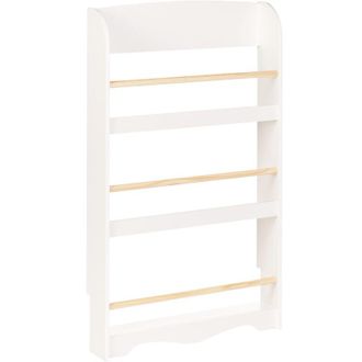 Beliani Estanter&iacute;a De Pared Colgante De Madera De Pino Mdf De 3 Baldas Para Habitaci&oacute;n Infantil Blanco Liloet