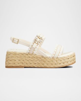 Roger Vivier Summer Strass Platform Espadrille Sandals
