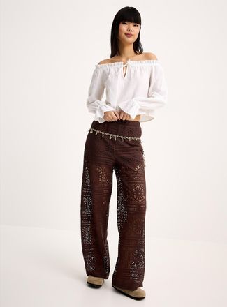 Only Womens Openwork knit pant