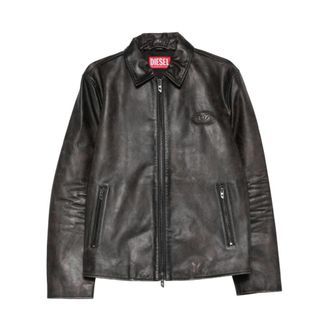 Diesel L-Amar-Wrd Leren Jas - Heren - Zomerjassen - Zwart - L - Leer - Jassen