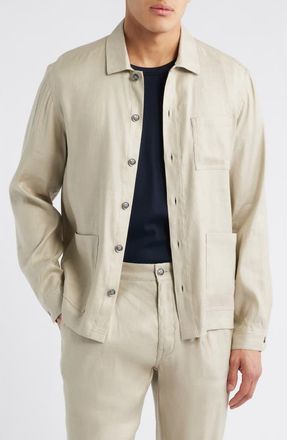 W.R.K Linen Blend Shirt Jacket in Tan at Nordstrom, Size X-Large