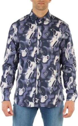 Trussardi Casual Shirts - Heren - Casual Overhemden - Blauw - S - Katoen - Overhemden