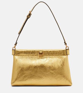 Etro Talk Small metallic leather clutch