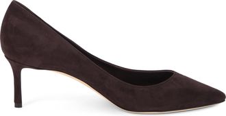 Jimmy Choo London Womens Pumps Thin Heel Coffee Calfskin High Shoes