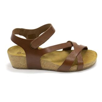 Eric Michael Womens Havana Ankle Strap Platform Sandal In Brown