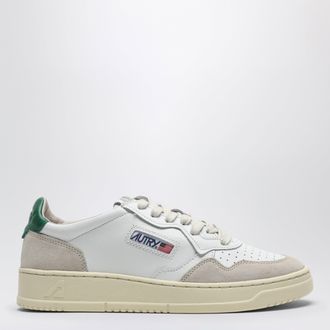 Autry Medalist Sneakers in white/green leather and suede