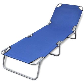 vidaXL vidaXL Folding Sun Lounger Powder-coated Steel Blue