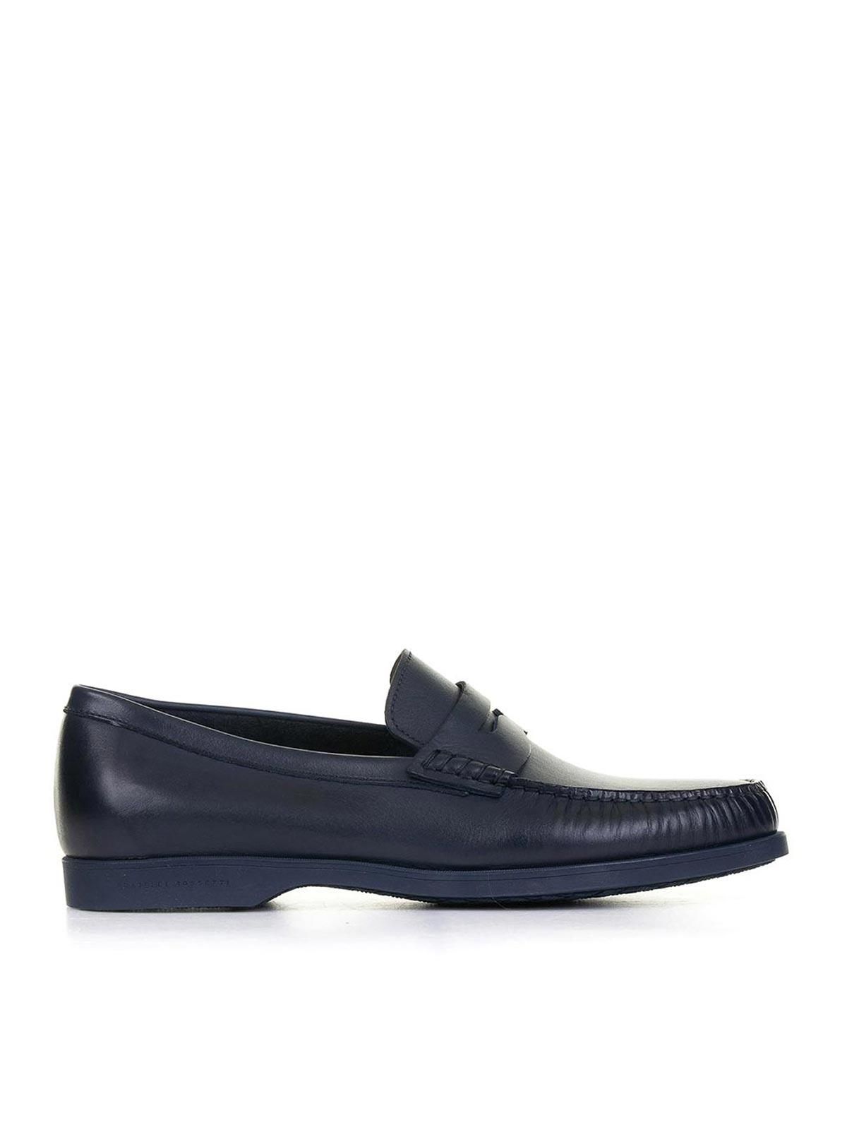 Fratelli Rossetti Navy Blue Leather Loafers Slip-On Style Fratelli Rossetti - Yacht Portofino Navy Suede Loafer main image 2