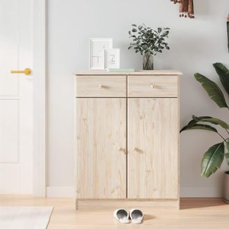 Berkfield Home Shoe Cabinet ALTA 77x35x96 cm Solid Wood Pine in Brown | Size: 77 x 35 x 96 cm