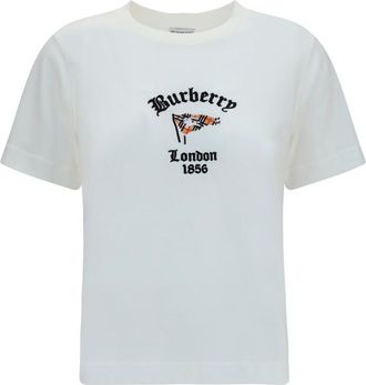 Burberry White Logo Crew Neck T-Shirt