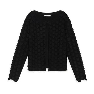 Maliparmi Cardigans, female, Black, Size: XS 3D Stitch Cardigan
