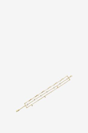 Saint Laurent Goldenes Multi-Kettchen-Armband mit Kristallen Cassandre