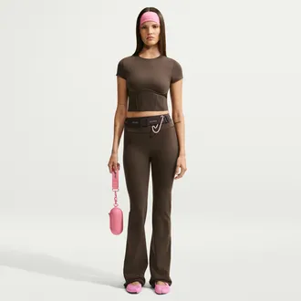 Nike Womens SKIMS Matte High-Waisted Slim Flared Leggings in Brown | IU3054-233