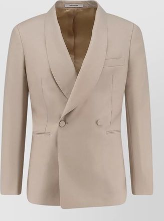 Tagliatore virgin wool double-breasted tuxedo blazer