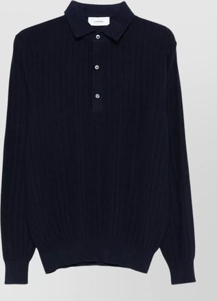 Lardini ribbed long-sleeve polo shirt
