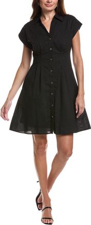 Julia Jordan Pleated Linen-Blend Mini Dress