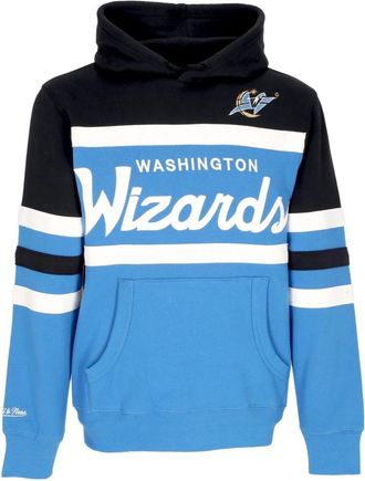 Mitchell & Ness NBA Head Coach Hoodie Washington Wizards - Heren - Hoodies - Blauw - M - Katoen - Hoodies & sweatvesten