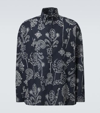 Giorgio Armani Printed cotton seersucker shirt