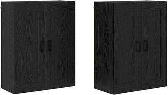 vidaXL Wall-mounted Cabinets 2 pcs Black Oak 69.5 x 34 x 90 cm vidaXL
