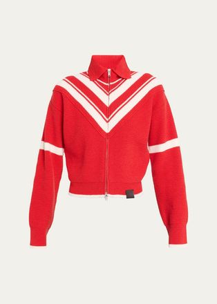 Stella McCartney Sporty 80s Striped Wool Zip Jacket