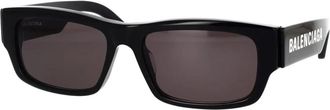 Balenciaga Max Square Zonnebril Bb 0261Sa - unisex - Zonnebrillen - Zwart - 57 MM - Accessoires