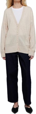 Brodie Penny Roll Edge Cardigan In Cygnet