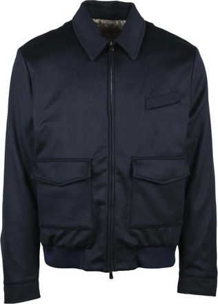 LUIGI BORRELLI NAPOLI Jassen, Heren, Blauw, 3Xl, Wol, Aviator Bomberjack