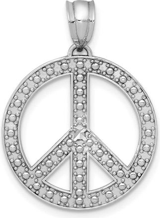Diamond2Deal 14k White Peace Symbol Pendant