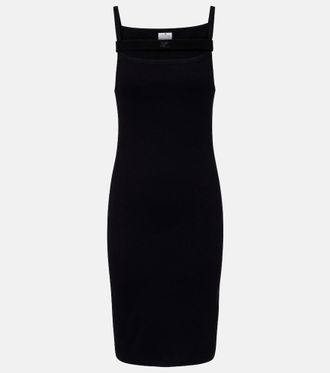 Courr&egrave;ges Courr&egrave;ges Vestido midi acanalado de jersey de algod&oacute;n