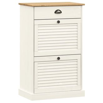 vidaXL Zapatero Vigo Madera Maciza De Pino Blanco 60x35x96 Cm Vidaxl