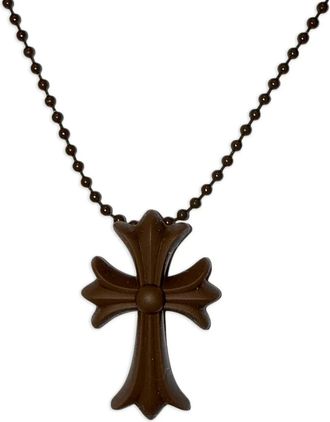 Chrome Hearts Collana con pendente a croce - Marrone