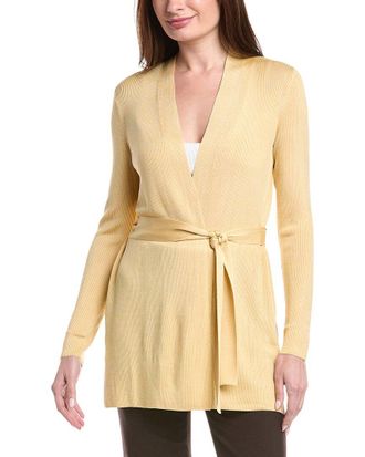 Lafayette 148 New York Belted Silk Cardigan
