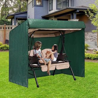 OEM Funda Para Columpio Plus, 3 Plazas, 220 X 125 X 170 Cm, Grande, Con Cremalleras, Impermeable, Antipolvo, Verde