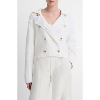 Vince Double Breasted Sweater Jacket in Optic White at Nordstrom Rack, Size Large