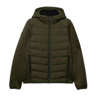 Superdry Hooded Storm Knit Hybrid Jkt - Heren - Jassen - Groen - Maat: L Leer