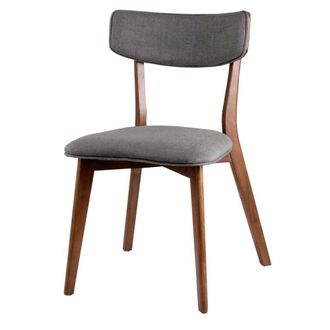 Koketto Home Silla de comedor con estructura de nogal y asiento gris oscuro
