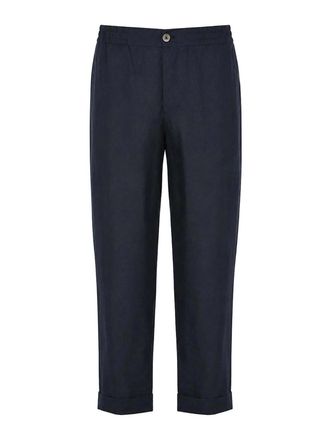 Alpha Studio Blue Linen Trousers