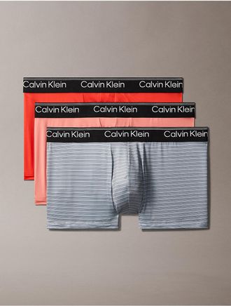 Calvin Klein Mens Micro Stretch 3-Pack Low Rise Trunk - Multi - XL