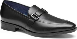 Johnston & Murphy Gibbons Embossed Bit Loafer in Black Full Grain at Nordstrom, Size 11.5