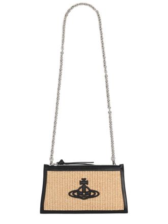 Vivienne Westwood Woven Cotton-Blend Black Emblem Clutch