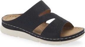 Eddie Marc Randa Slide Sandal in Black at Nordstrom Rack, Size 11