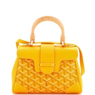 Goyard Saigon Top Handle Bag Coated Canvas with Leather Mini
