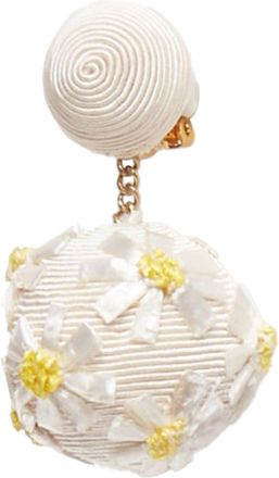 Rebecca de Ravenel Daisy Applique Clip On Drop Earrings